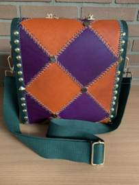 Handtas purple / orange classic green  schoudertas