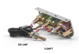 3 meter set oliedruk,temp,amps chroom/zwart analoog