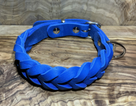 Hondenhalsband leer Hard blue