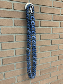 Lederen honden riem Blue/grey