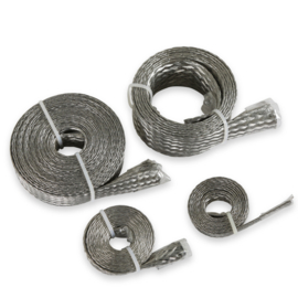 MR. GASKET FLEX-BRAID HOSE SLEEVE KIT - SILVER - RVS slang omhulsel set