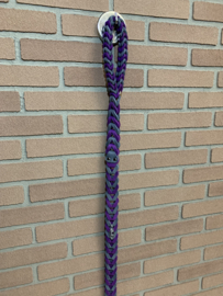 Lederen honden riem Purple/grey