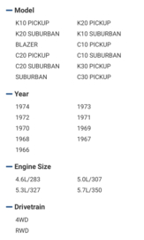 1967-1974 Headers chevrolet, gmc, pick-up, suburban Small Block