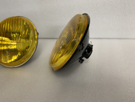 5 3/4 inch Amerikaanse koplamp met geel glas H4 lamp set 2 stuks