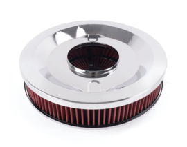 Luchtfilter 14 inch high flow chroom met rood filter