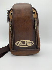 Bodytas bruin leren crossbody bag 100% leer