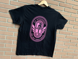T-shirt keep your wheels rolling / pink logo