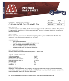 Classic Gear Oil EP 80w90 GL4.  5 liter