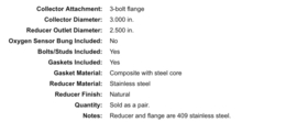 Header reducers RVS 3">2,5"