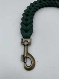 Lederen honden riem  green