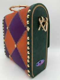 Handtas purple / orange classic green  schoudertas