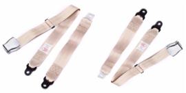 2 Point Airplane Buckle Lap Seat Belts Beige