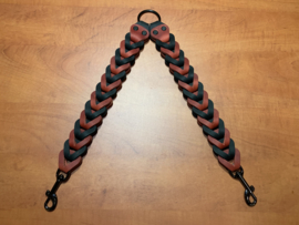Leren duo honden riem Red/black