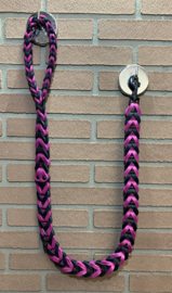 Lederen honden riem Pink/black