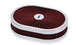 12 inch oval luchtfilter Rood/chroom