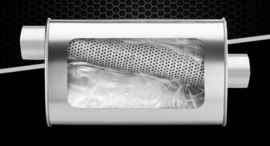 MAX Ultra Straight Flo Performance polished rvs uitlaat demper 2,5 inch