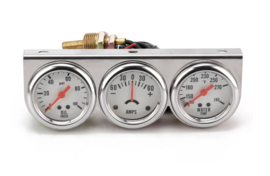 3 meter set oliedruk,temp,amps chroom analoog