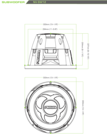 Fusion 12 inch subwoofer en versterker