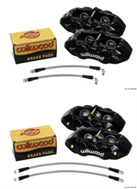 Wilwood 6 piston front 4 piston rear black caliper set compleet corvette