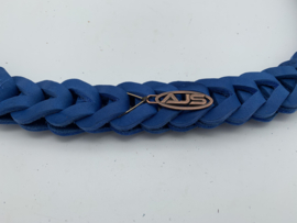 Lederen honden riem Hard blue