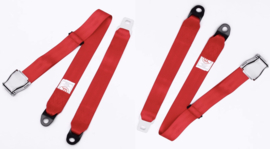 2 Point Airplane Buckle Lap Seat Belts Red