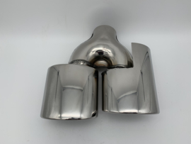 Uitlaat Sierstuk RVS Dubbel ovaal – 2 x 12 X 8 cm.