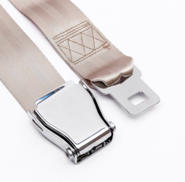 2 Point Airplane Buckle Lap Seat Belts Beige