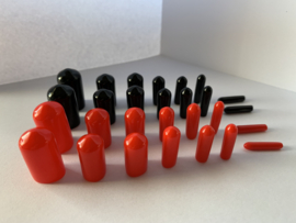 Afstop plugs vacuum zwart/rood