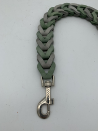 Lederen honden riem Stone/moss