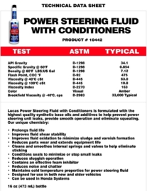 Lucas power steering oil with conditioners. 473ml verpakking