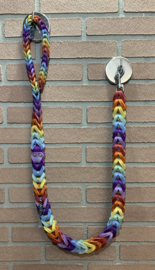 Lederen honden riem Rainbow