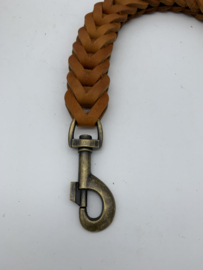 Lederen honden riem Cognac