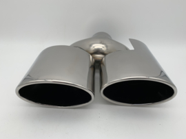 Uitlaat Sierstuk RVS Dubbel ovaal – 2 x 12 X 8 cm.