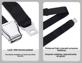 2 Point Airplane Buckle Lap Seat Belts Black