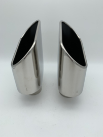 Uitlaat Sierstukken set RVS rechthoek ovaal – 15cm X 7cm