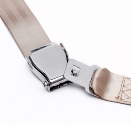 2 Point Airplane Buckle Lap Seat Belts Beige