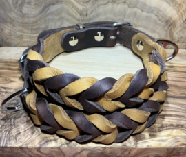 Hondenhalsband leer Cognac/brown