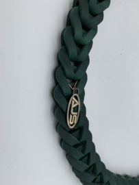 Lederen honden riem  green