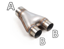 Y-Pipe, Exhaust, Steel, Slip-fit Inlet/Outlet