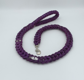 Lederen honden riem Purple