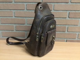 Bodytas  bruin leren crossbody bag 100% leer