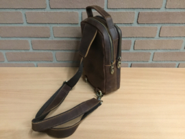 Handtas bruin leren crossbody bag 100% leer