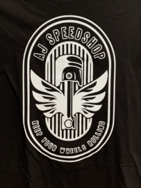 T-shirt keep your wheels rolling / white logo