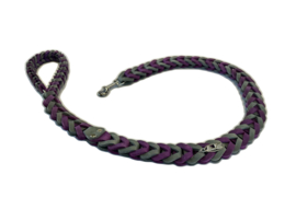 Lederen honden riem Purple/grey
