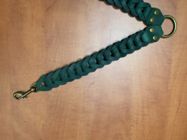 Leren duo honden riem green