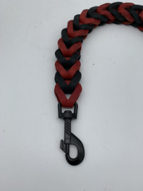 Lederen honden riem Red/black