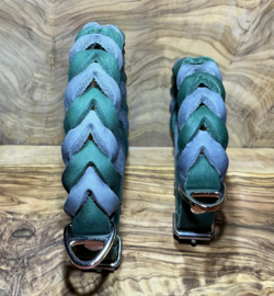 Hondenhalsband leer Grey/green