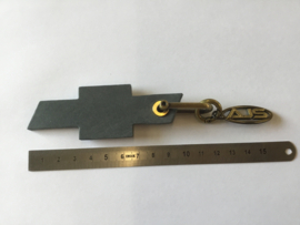 Chevrolet logo grijs leer sleutelhanger