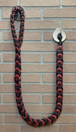 Lederen honden riem Red/black