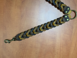 Leren duo honden riem Cognac/brown